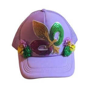 Lavender Mardi Gras Baseball Hat